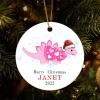 Babys First Christmas Ornament Dinosaur Personalized Kids Name Ornaments Keepsake Gift for Baby Boy Girl New Parents Xmas Tree Hanging Decoration 3 Inch Ceramic Ornament view 4
