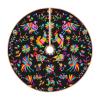 Christmas Tree Skirt 48 inches Ethnic Mexican Otomi Style Pattern Xmas Tree Skirts Mat Farmhouse Rustic Xmas Holiday Indoor Party Outdoor Decoration view 2