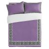 3 Pieces Duvet Cover Queen Bedding Sets Greek Art Inspired Classic Pattern Luxury Soft Comforter Cover with Pillowcases Geometric Twist Lines on Purple Microfiber Quilt Covers Set for Bedroom Decor view 2