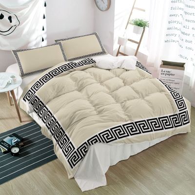 3 Pieces Duvet Cover California King Bedding Sets Greek Geometric Key Pattern Luxury Soft Comforter Cover with Pillowcases Minimalist Twist Line on Beigh Microfiber Quilt Covers Set for Bedroom Decor