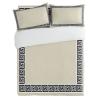 3 Pieces Duvet Cover California King Bedding Sets Greek Geometric Key Pattern Luxury Soft Comforter Cover with Pillowcases Minimalist Twist Line on Beigh Microfiber Quilt Covers Set for Bedroom Decor view 2
