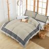 3 Pieces Duvet Cover California King Bedding Sets Greek Geometric Key Pattern Luxury Soft Comforter Cover with Pillowcases Minimalist Twist Line on Beigh Microfiber Quilt Covers Set for Bedroom Decor view 4