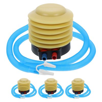 Sosoport 4pcs Foot-Pedal Inflatable Pump Bellows Balloon Inflating Air Pump for Bicycle Inflatable Matress Floor Matress Plastic Portable Air Bed - 5inch