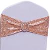 SINSSOWL Pack of 50 Spandex Sequins Rose Gold Chair Sashes for Wedding Party Rose Gold Chair Bands Bows Ties - Sequin Rose Gold Chairs Sashes view 1