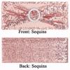 SINSSOWL Pack of 50 Spandex Sequins Rose Gold Chair Sashes for Wedding Party Rose Gold Chair Bands Bows Ties - Sequin Rose Gold Chairs Sashes view 2