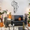 African Woman Metal Wall Map Art, African American Bedroom Wall Decor, African Style Woman Figure Art, African Queen Decor for Home Decor, Room Decor, Living room, Kitchen, Bedroom, Boho Wall Decor (23.6 x 21.65 / 60 x 55 cm) view 4