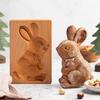 2PCS Easter Cookie Cutter 3D Embossing Mold,Funny Easter egg and rabbit Carved Wooden Cookie Biscuit Mold Stamps for Gingerbread Mold,Baking Moulds view 3