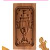 2PCS Novelty Cookie Cutter 3D Embossing Mold,Funny Trophy+Doll Carved Wooden Cookie Biscuit Mold Stamps for Gingerbread Mold,Baking Moulds view 3