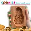 2PCS Novelty Cookie Cutter 3D Embossing Mold,Funny Trophy+Doll Carved Wooden Cookie Biscuit Mold Stamps for Gingerbread Mold,Baking Moulds view 4