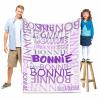 MyPupSocks Personalized Children Throw Blanket with Name for Boys/Girls Birthday, Custom Name Blanket for Kids Adults Bed Sofa Travel (White/Purple, 60"x80") view 1