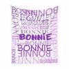 MyPupSocks Personalized Children Throw Blanket with Name for Boys/Girls Birthday, Custom Name Blanket for Kids Adults Bed Sofa Travel (White/Purple, 60"x80") view 2