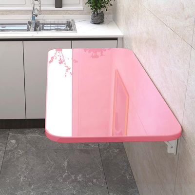 Aigoss Fold Down Wall Mounted Folding Table for Kitchen Folding Table Wall Desk Fold Down Drop Down Table Foldable Wall Shelf Computer Desks Workstations (Color : Pink, Size : L50xW30cm/L20xW12in)