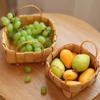 Zerodeko Rustic Wood Woven Basket Storage Basket for Fruit Vegetables Snacks Home Hotel Shop Decor view 2