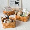 Zerodeko Rustic Wood Woven Basket Storage Basket for Fruit Vegetables Snacks Home Hotel Shop Decor view 4