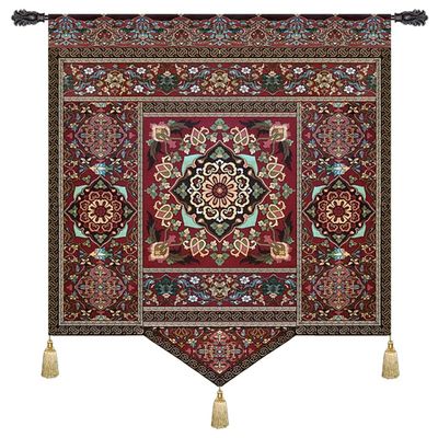Aubelin Tapestry Moroccan Style III Fine Art Tapestry Wall Hanging 100% Cotton Size 55"x67"