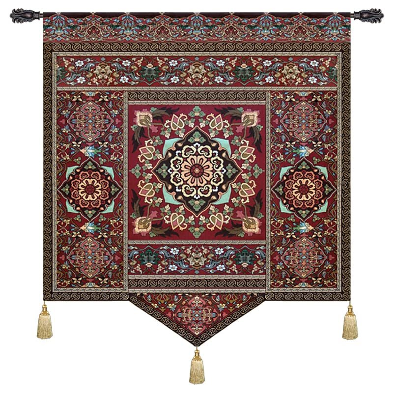 Aubelin Tapestry Moroccan Style III Fine Art Tapestry Wall Hanging 100% Cotton Size 55"x67"