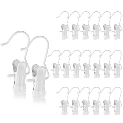 Hotop 48 Pieces Boot Hanger Clips for Closet, Laundry Hanging Hooks Heavy Duty Clips Boot Holder Portable Single Hooks Space Saving for Pants Jeans Clothes Hats Tall Towels (White)