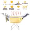 50Hz/230W Electric Heated Clothes Airer Dryer Electric Heated Clothes Dryer Folding Energy-Efficient Indoor Airer Wet Laundry Drying Horse Rack, 45-55 Constant, Silver view 2