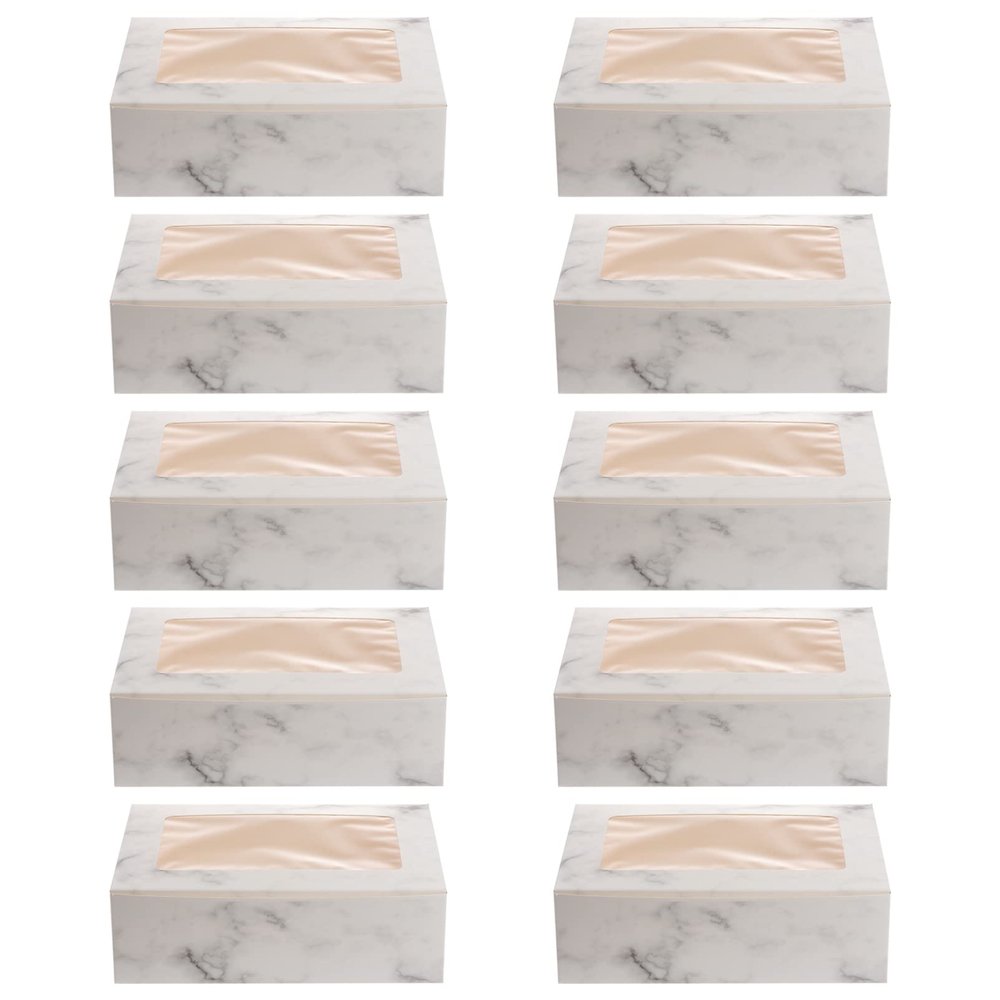 Zerodeko 10pcs Window Paper Muffin Boxes Food Grade Compartment Cupcake Carrier for Bakery Parties and Events Decorative Macaron Treat Containers Inserts