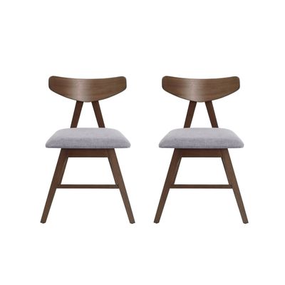 Christopher Knight Home Stocker Upholstered Dining Chairs - Dark Gray/Walnut (Set of 2)