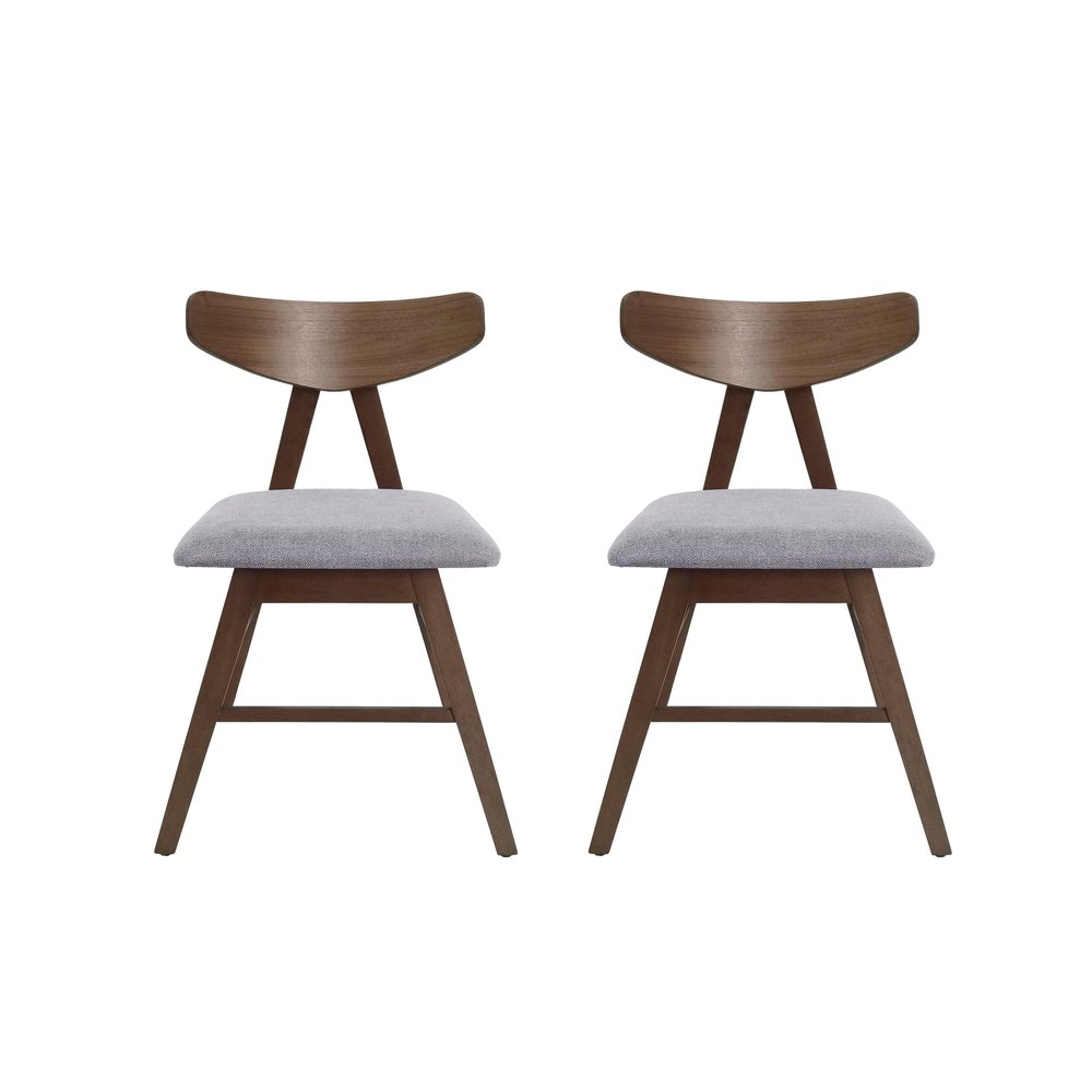 Christopher Knight Home Stocker Upholstered Dining Chairs - Dark Gray/Walnut (Set of 2)