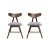 Christopher Knight Home Stocker Upholstered Dining Chairs - Dark Gray/Walnut (Set of 2) view 1