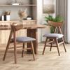 Christopher Knight Home Stocker Upholstered Dining Chairs - Dark Gray/Walnut (Set of 2) view 2