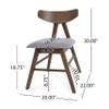 Christopher Knight Home Stocker Upholstered Dining Chairs - Dark Gray/Walnut (Set of 2) view 3