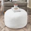 Asuprui Pouf Ottoman Unstuffed Ottoman Foot Rest No Filler Floor Pouf Soft Foot Stool 20x20x12 Inches Fuzzy Chair Floor Chair with Storage for Living Room Bedroom White view 1