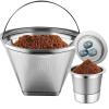 Stainless Steel Reusable Coffee Filter Compatible with Coffee Maker, Reusable Coffee Pods with 4 Cone Coffee Filters, Reusable Coffee Filters for Ninja CFP201 CFP300 CFP301 CFP307 view 1