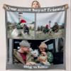 Buaodam Custom Blanket with Photo and Text, Personalized Picture and Text Collage Throw Blanket, Soft Photo Blanket Gift for Christmas, Dad, Mom, Family, Friend, Couple, Dog, Cat, Pet (3 Photo) view 1