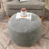 Asuprui Pouf Ottoman Unstuffed Pouf Ottoman Foot Rest No Filler Foot Stool Floor Pouf 20x20x12 Inches Fuzzy Chair Floor Chair Foot Rest with Storage for Living Room Bedroom Light Gray Pouf Cover view 1