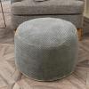 Asuprui Pouf Ottoman Unstuffed Pouf Ottoman Foot Rest No Filler Foot Stool Floor Pouf 20x20x12 Inches Fuzzy Chair Floor Chair Foot Rest with Storage for Living Room Bedroom Light Gray Pouf Cover view 2