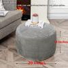 Asuprui Pouf Ottoman Unstuffed Pouf Ottoman Foot Rest No Filler Foot Stool Floor Pouf 20x20x12 Inches Fuzzy Chair Floor Chair Foot Rest with Storage for Living Room Bedroom Light Gray Pouf Cover view 3