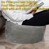 Asuprui Pouf Ottoman Unstuffed Pouf Ottoman Foot Rest No Filler Foot Stool Floor Pouf 20x20x12 Inches Fuzzy Chair Floor Chair Foot Rest with Storage for Living Room Bedroom Light Gray Pouf Cover view 4