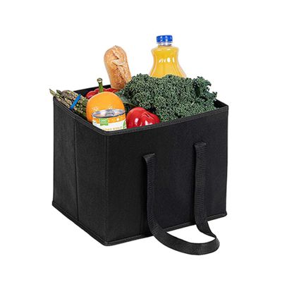 Tote Shopping Bag - 22L Non Woven Shopping Bag, Reusable Grocery Tote Bag With Handle, Extra Large And Durable Foldable Shopping Bag, Portable Household Storage Bag, L33XW25XH27CM ( Color : Black )
