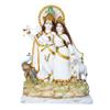 GLOOKS Marble Dust Radha Krishna Idol | Radhey Shyam, White & Gold, 18 Inches view 1