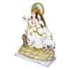 GLOOKS Marble Dust Radha Krishna Idol | Radhey Shyam, White & Gold, 18 Inches view 3