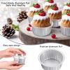 150 Pcs Aluminum Foil Baking Cup Disposable Ramekins with Lids 5oz Mini Cupcake Liners Flan Mold Mini Cake Pans with Lids Disposable Cake Tins for Pudding Desert Creme Brulee (Silver) view 3