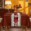 Heart Table Runner, Christmas Party Tablerunners 13x70inch, Table Decorations Tabletop Scarf for Winter Xmas Holiday Family Gathering Dining Kitchen, Love Valentine's Day Sweetheart Green Leaves view 2