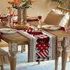 Heart Table Runner, Christmas Party Tablerunners 13x70inch, Table Decorations Tabletop Scarf for Winter Xmas Holiday Family Gathering Dining Kitchen, Love Valentine's Day Sweetheart Green Leaves view 3