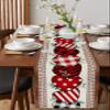 Heart Table Runner, Christmas Party Tablerunners 13x70inch, Table Decorations Tabletop Scarf for Winter Xmas Holiday Family Gathering Dining Kitchen, Love Valentine's Day Sweetheart Green Leaves view 4