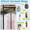 Amylove 40 Pcs 24 x 60 Inch Garment Bags for Hanging Clothes, Dress, Gown, Coat & Suit Storage Bags with Zipper - Dustproof Cover for Closet Clothes Storage Travel (White Black) view 4