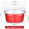150 Pcs Aluminum Foil Baking Cup Disposable Ramekins with Lids 5oz Mini Cupcake Liners Flan Mold Mini Cake Pans with Lids Disposable Cake Tins for Pudding Desert Creme Brulee (Red, Silver) view 2