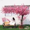 Large Artificial Cherry Blossom Tree, Artificial Peach Blossom Tree Artificial Plant Suitable for Indoor and Outdoor, Home Decoration Wishing Tree 2.5*2m/8.2*6.5ft view 2