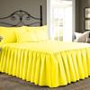 RESTURA Ultra Soft 30 Inches Drop 1 Piece Quilted Dust Ruffle Bed Skirt/Bed Spread 100% Egyptian Cotton 500 TC//Yellow/Twin view 1