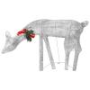 Tidyard Christmas Reindeer Set, 6-Piece Silver Fabric Mesh LED Decor with USB Plug for Indoor Outdoor Holiday Decorations view 3