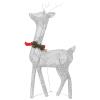 Tidyard Christmas Reindeer Set, 6-Piece Silver Fabric Mesh LED Decor with USB Plug for Indoor Outdoor Holiday Decorations view 4