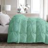 All Star Linen Quilted Down Alternative Oversized King Plus Comforter 5 Piece Luxury Aqua Blue Pinch Pleated Comforter Oversized King Plus-128"x120" view 1