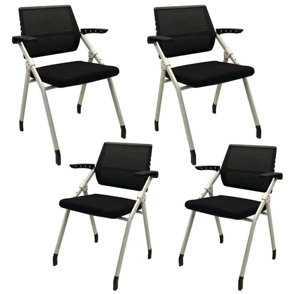 4 Pack Office Chair Ergonomic Desk Chair Mesh Computer Chair Lumbar Support Modern Executive Stool Rolling Swivel Chair for Back Pain,Black